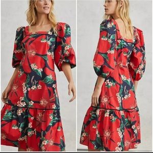 Anthropologie Farm Rio Jamila  Tropical Floral Midi Dress Size XS